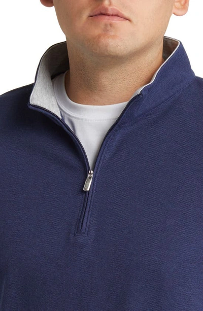 Shop Peter Millar Comfort Interlock Quarter Zip Pullover In Navy