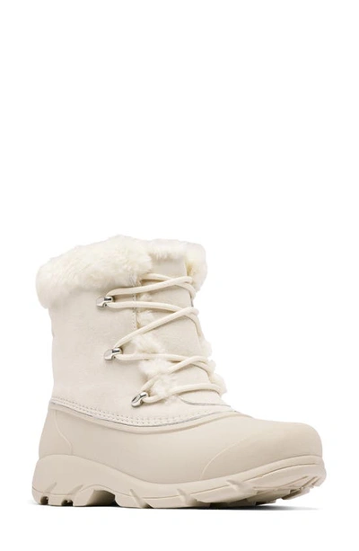 Shop Sorel Snow Angel Faux Fur Detail Waterproof Boot In Chalk/ Light Clay