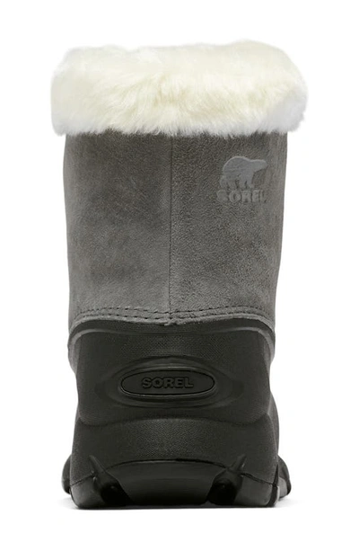 Shop Sorel Snow Angel Faux Fur Detail Waterproof Boot In Quarry/ Black