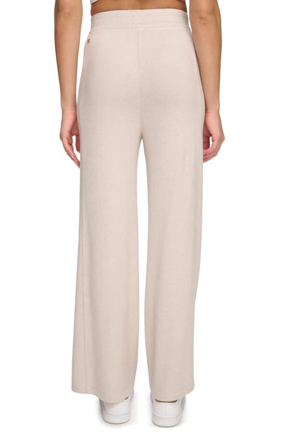 Andrew Marc Sport Hacci Wide Leg Drawstring Pants In Twine