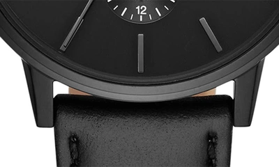 Armani Exchange Ax  Leather Strap Watch, 42mm In Black