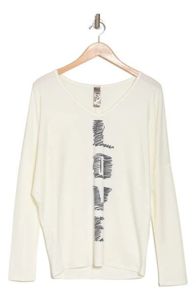 Go Couture Spring V-neck Long Sleeve Pullover In Black Print 1