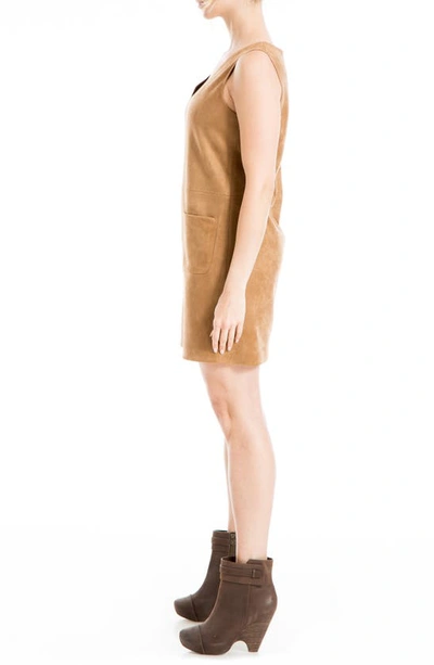 Max Studio Faux Suede Sleeveless Minidress In Vicuna