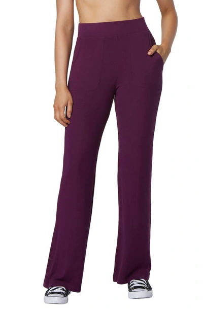Shop Andrew Marc Sport Pull-on Wide Leg Pants In Eggplant