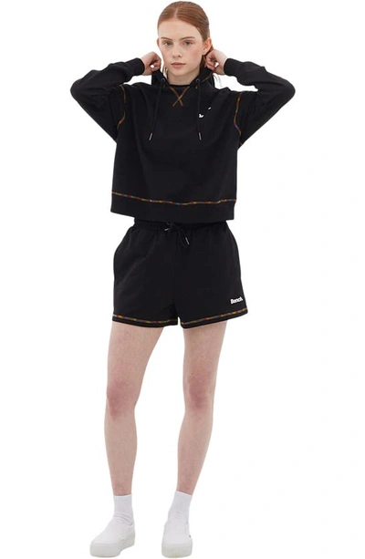 Shop Bench French Terry Cropped Hoodie In Black