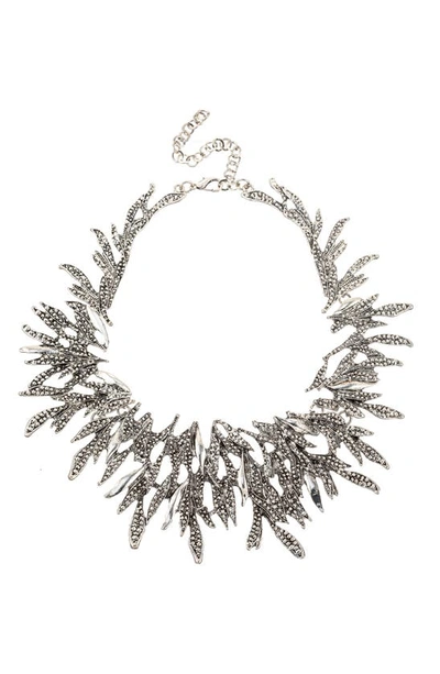 Eye Candy Los Angeles Silver Fall Statement Necklace In Silver