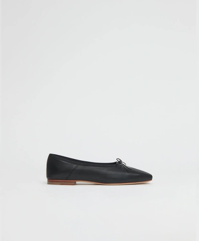 Shop Mansur Gavriel Square Toe Ballerina In Black