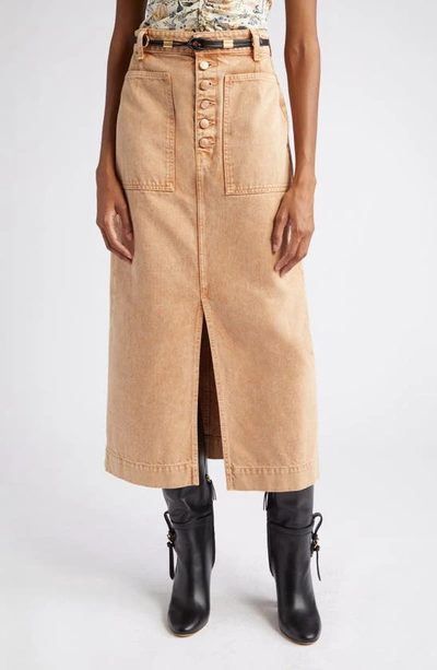 Shop Ulla Johnson The Bea Nonstretch Denim Skirt In Stone Dye Wash