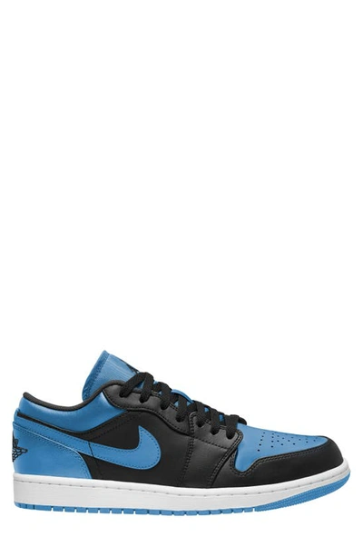 Shop Jordan Air  1 Low Sneaker In Black/ Black/ University Blue