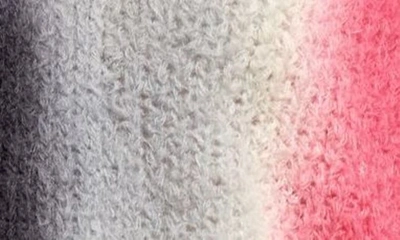Shop Sacai Tie Dye Fuzzy Wool Blend Cardigan In C/ Gray Pink