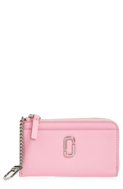 Shop Marc Jacobs The J Marc Top Zip Card Case In Fluro Candy Pink