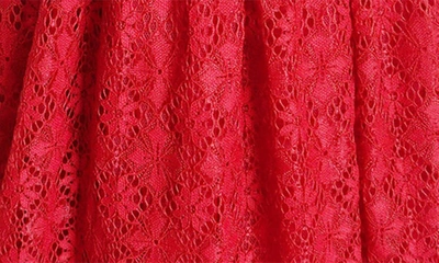 Popatu Ruffle Sleeve Lace Dress In Burgundy