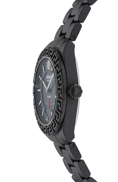 Shop Versace Dv One Ceramic Bracelet Chronograph Watch, 43mm In Black Ceramic