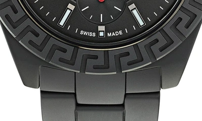Shop Versace Dv One Ceramic Bracelet Chronograph Watch, 43mm In Black Ceramic