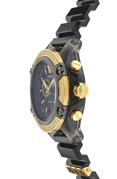 Shop Versace Icon Active Silicone Strap Watch, 44mm In Transparent Black