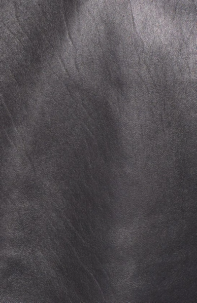 Cole Haan Lambskin Leather Moto Jacket In Black