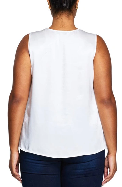 Estelle Alessandra Lace Trim Satin Tank Top In Milk