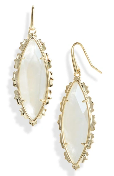 Shop Kendra Scott Genevieve Drop Earrings In Gold Ivory Mother Of Pearl