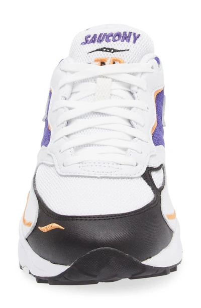 Shop Saucony 3d Grid Hurricane Sneaker In White/ Purple