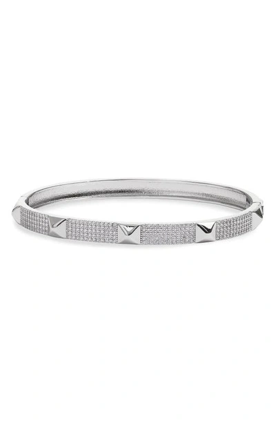 Shop Shymi Studded Pavé Bangle In Silver