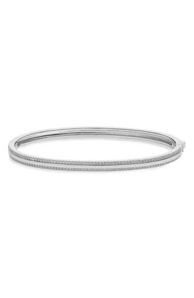 Shop Shymi Cubic Zirconia Pavé Bangle In Silver