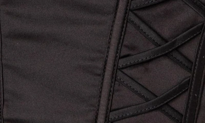 Edikted Lilith Lace Trim Satin Corset In Black