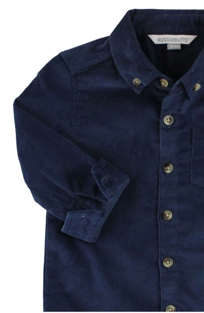 Shop Ruggedbutts Kids' Corduroy Button-down Shirt & Chino Pants In Navy