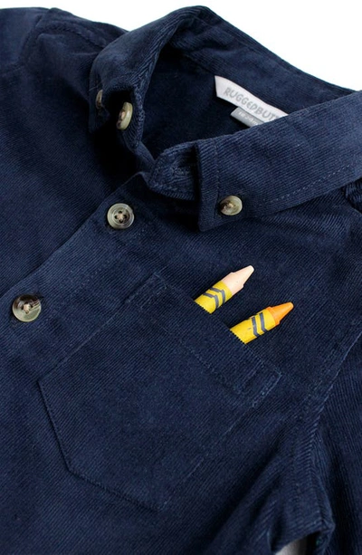 Shop Ruggedbutts Kids' Corduroy Button-down Shirt & Chino Pants In Navy