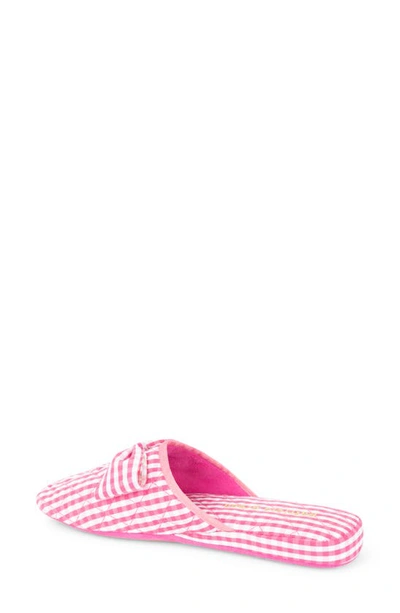 Shop Patricia Green Zoe Gingham Quilted Slipper In Hot Pink