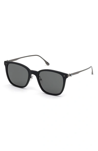 Shop Bmw 60mm Polarized Square Sunglasses In Matte Black / Smoke Polarized