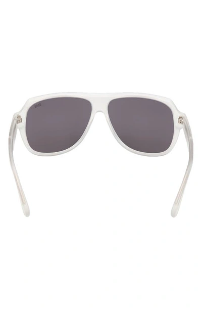 Shop Bmw 59mm Geometric Sunglasses In Crystal / Smoke Mirror