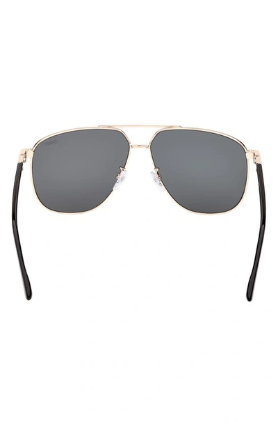Shop Bmw 61mm Polarized Geometric Sunglasses In Gold / Smoke Polarized