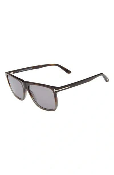 Shop Tom Ford Fletcher 57mm Sunglasses In Multi Havana/ Smoke Mirror