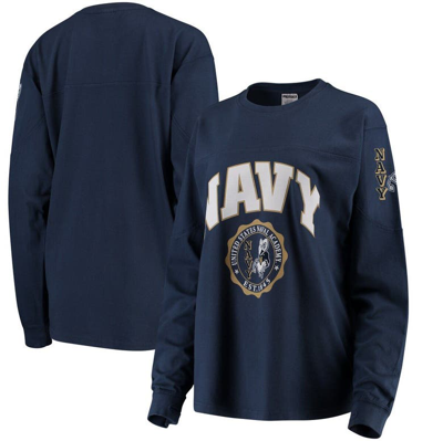 Shop Pressbox Navy Navy Midshipmen Edith Long Sleeve T-shirt
