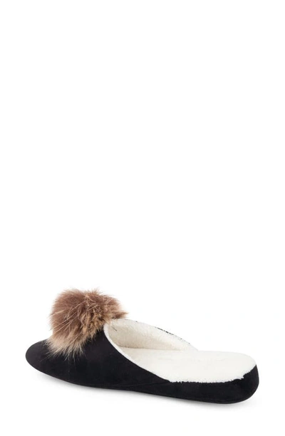 Patricia Green Pretty Pouf Slipper In Black/ Tan