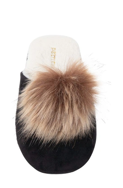 Patricia Green Pretty Pouf Slipper In Black/ Tan