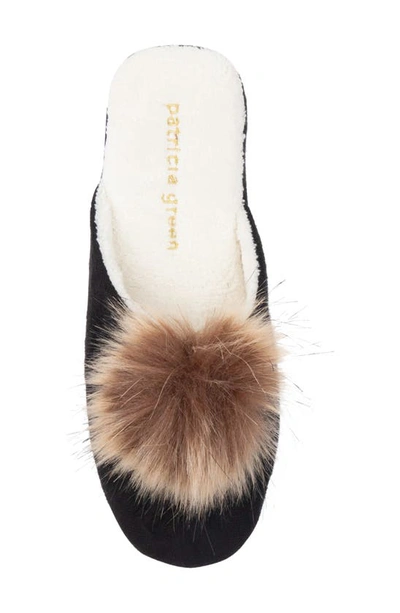 Patricia Green Pretty Pouf Slipper In Black/ Tan