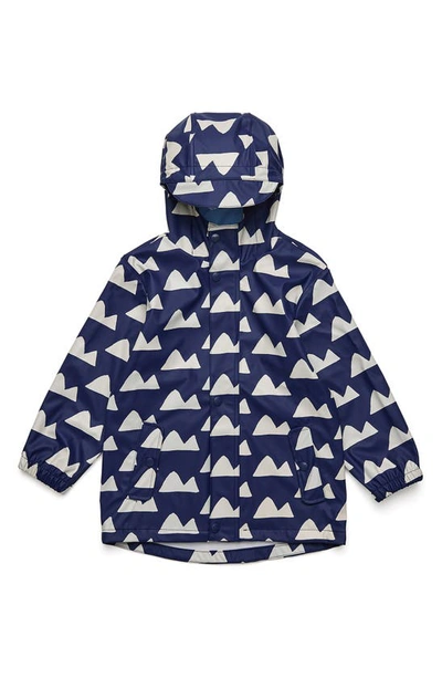 Snapper Rock Boys Toddler, Child Navy Peak To Peak Recycled Waterproof Raincoat In Navy