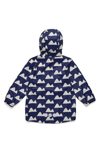 Snapper Rock Boys Toddler, Child Navy Peak To Peak Recycled Waterproof Raincoat In Navy