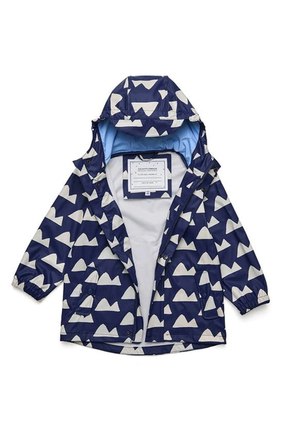 Snapper Rock Boys Toddler, Child Navy Peak To Peak Recycled Waterproof Raincoat In Navy