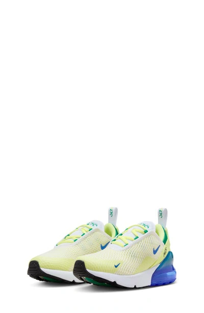 Shop Nike Kids' Air Max 270 Bp Sneaker In White/ Game Royal/ Lemon Twist