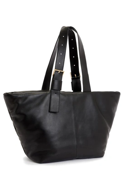 Shop Allsaints Aika Leather Tote In Black