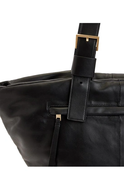 Shop Allsaints Aika Leather Tote In Black