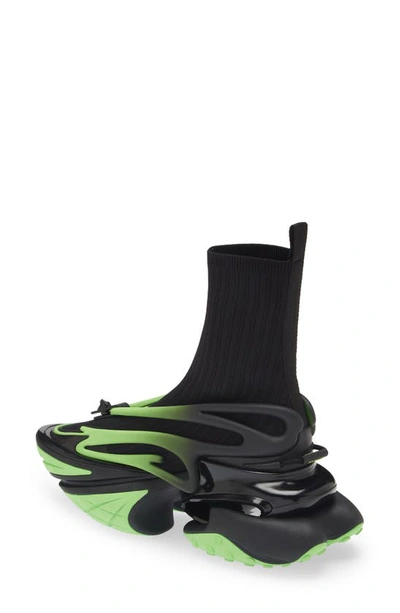 Shop Balmain Unicorn High Top Sneaker In Black/ Green