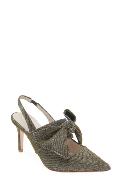 Shop Koko + Palenki Francisme Pointed Toe Pump In Bronze Iridescent Leather