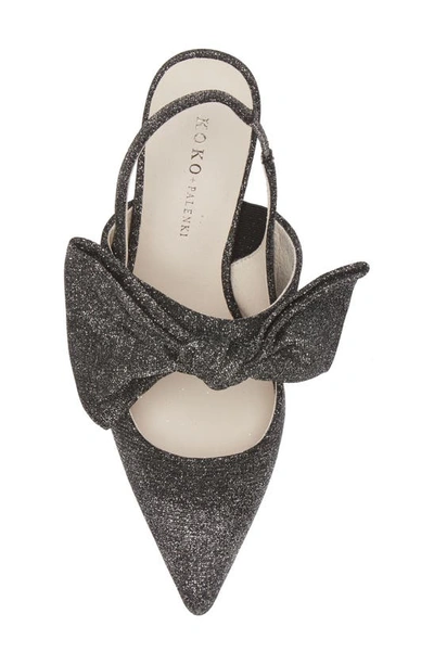 Koko + Palenki Francisme Pointed Toe Pump In Black Iridescent Leather