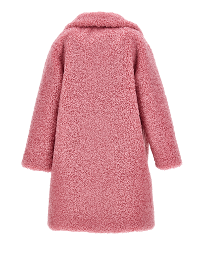 Monnalisa Plush Coat In Fuchsia
