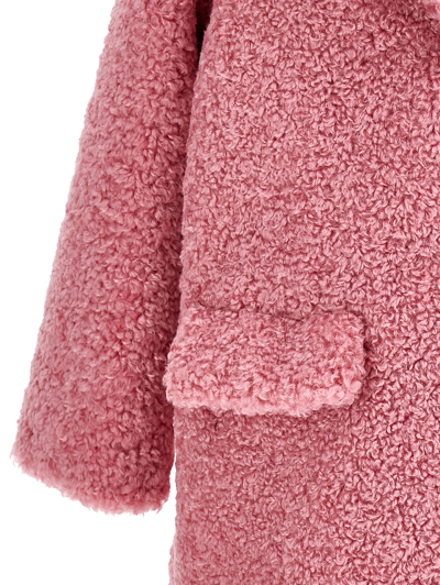 Monnalisa Plush Coat In Fuchsia