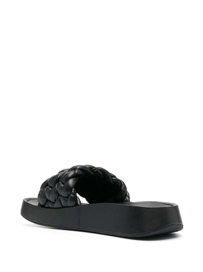 Ash Woman Sandals Black Size 5 Soft Leather In Black