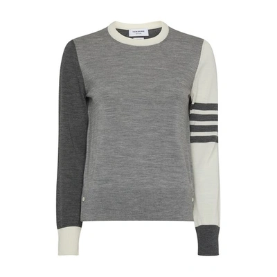 Shop Thom Browne Crew Neck Sweatshirt In Tonal_grey